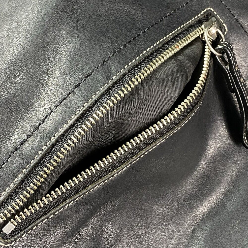 COACH Black Leather Soho Slim Duffle Crossbody Messenger Tote Bag #1414 Y2K Vtg - Picture 8 of 15